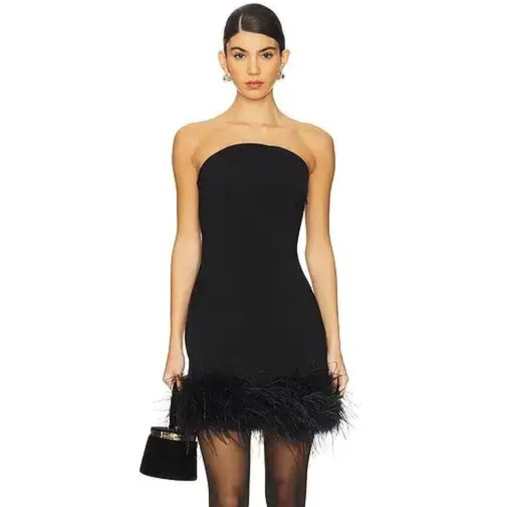House of Harlow 1960 Carmen Mini Dress in Black Medium (Broken Zipper)
